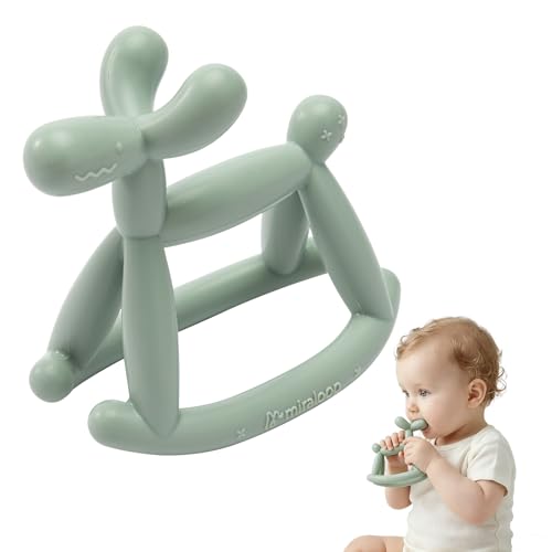 Image of Miraloop Baby Teething Toys, Food Grade Baby Teether Toys for Babies 3 6 12 18 Months, Jellydog Silicone Teethers Toddlers Chew Toys BPA Free Baby Gift (Mint Green)
