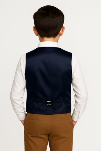 Boys’ Tweed Double Breasted Vest Adjustable Back Strap- Formal Wedding & Party Outfit Ages 3-142
