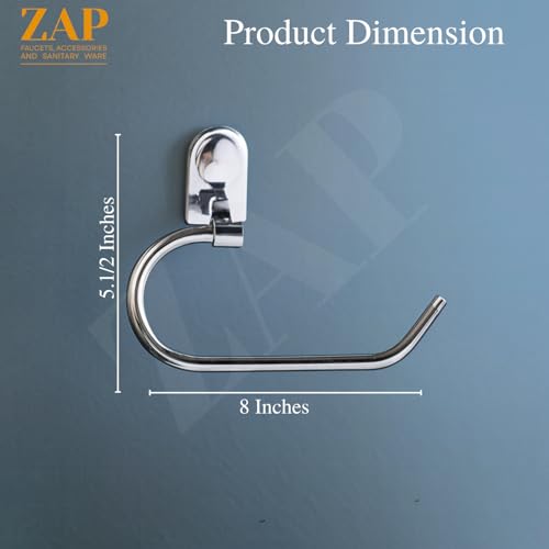 Image of ZAP Ultra Rust-Free Stainless Steel 304 Towel Ring - Wall-Mounted Round Open-End Towel & Napkin Holder for Bathroom and Kitchen