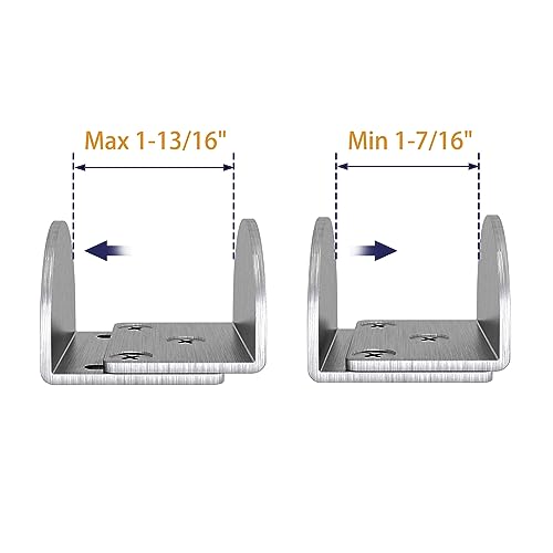 JUBEST Sliding Barn Door Floor Guide, Floor Mounted Bottom Guide, U Shape, Stainless Steel, for Door Thick 1-7/16" - 1-13/16", 2 Pack by JUBEST - Image 5