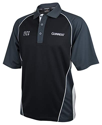 Guinness Grey Performance Polo – Men’s Golf Shirt, Cotton/Poly Blend, Breathable Fabric, Official Sports Apparel