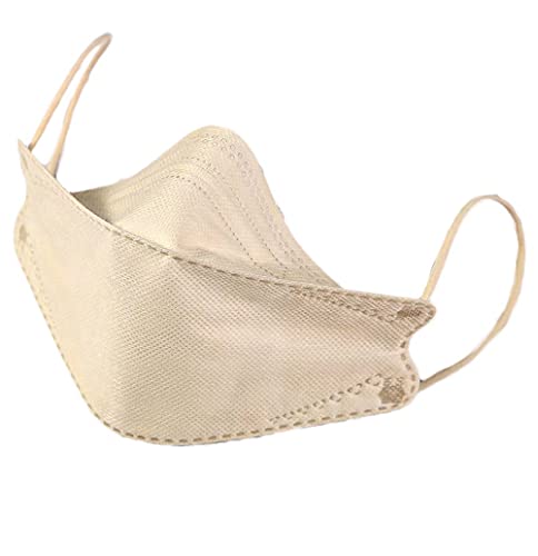 Rmaytiked 50Pcs 4-Ply KF94 champagne Face Masks Breathable 3D Mouth Shields Filter