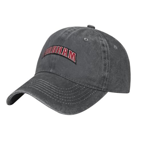 Fordham Rams Logo Adult Adjustable Classic Washed Casquette Cap Hat Baseball Cap for Man Woman Deep Heather