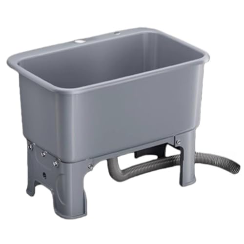 ZMBJ簡易流し台 キッチンシンク 屋外用 プラスチック 低い ガーデン流し台 蛇口なし 自立型 深型シンク ガーデン キャンプ 家庭 工場 組立簡単 持ち運び可能 (手動排水(大),B)