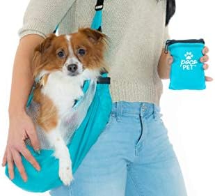 PocoPet Small Dog Sling Travel Carrier | Fits in Your Pocket | Mesh Ventilation, Adjustable Strap, Holds Dogs Up to 10 Pounds | Bright Blue | Amazon