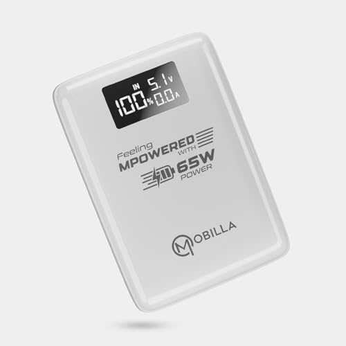Image of MPower Z1 Powerbank | 65W Power Output with Laptop Charging | 15000mAh ReALmAh Battery | Dual Type-C & USB-A Ports | Real-Time Power Display | Multi-Layered Protection (White)