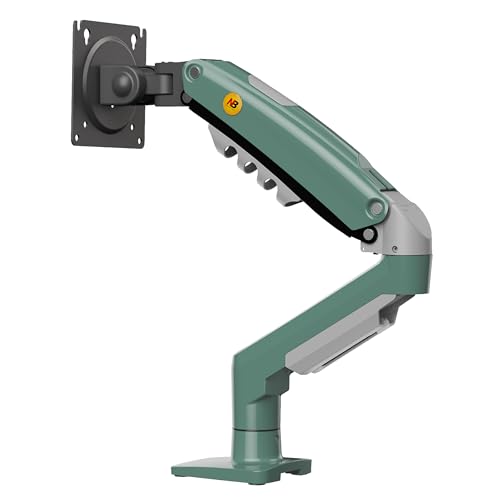 Soporte de Escritorio con Resorte de Gas para Pantallas LCD de 17″-30″, Verde Oliva, VESA 75 mm y 100 mm, rotación de 360°, para un Peso de 2 a 9 kg
