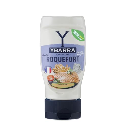 Ybarra Salsa Roquefort, Sin Gluten, 250ml, Envase 100% Reciclado, Ensaladas, Aperitivos y Carnes