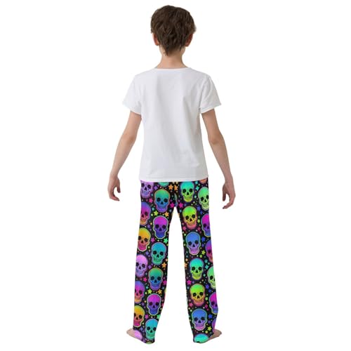 ZZXXB Galaxy Skull Star Boys Long Pants Soft Trousers Elastic Waist Kids Lounge Bottoms with Pockets S-XL3