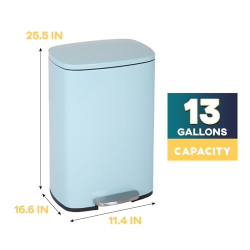 Caneca de basura de acero inoxidable 13 gal con tapa y pedal miniatura 2