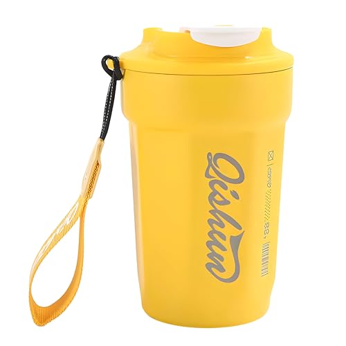 Image of Kraptick Vacuum Insulated Coffee Cup, 316 Food Grade Steel Portable Thermal Coffee Mug, Double Wall Insulated Cup With Large Capacity Designed for Hot and Cold Bevrages-(Yellow)(450ml)