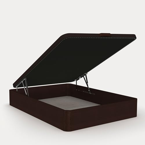 Topdormitorios | Canapé de Madera Abatible Gran Capacidad · Gran Capacidad; Cajón Madera; Cajón WENGUÉ; Tapa WENGUÉ; Tejido 3D Transpirable · 140x190cm