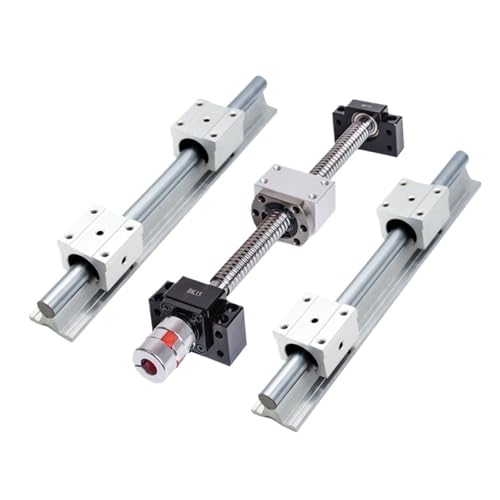 Metal Ball Screw nut end Processing 2pcs SBR12 Linear Guide+ 4pcs SBR12UU Slider +1pcs SFU1204 300-1000mm Ball Screw(800mm)