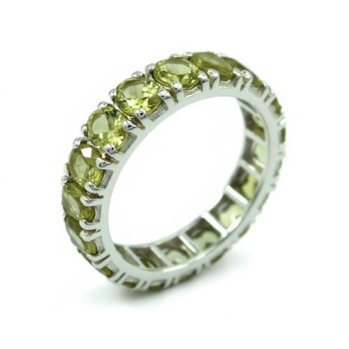 Image of 55Carat Choose Your Color Natural Gemstone Sterling Silver Band Ring Birthstone Friendship Love Size 5-13