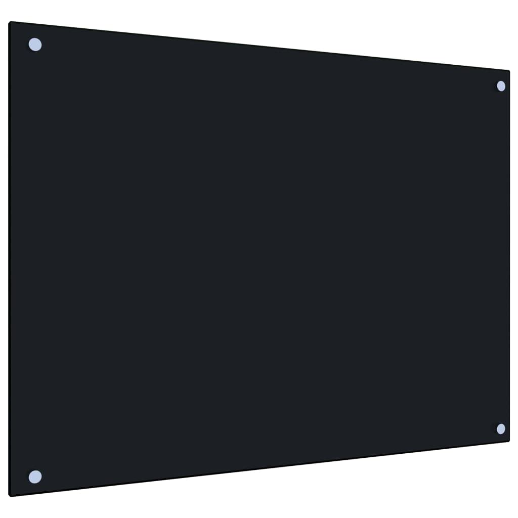 Tomostar Crédence de Cuisine en Verre, Fond de Hotte Protection Contre éclaboussures Dosseret de Cuisine Noir 80x60 cm Verre trempé