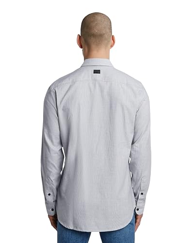 G-STAR Men's Navy Slim Long Sleeve Shirt, Multicolor (Salute/White Oxford D24963-c290-h511), XXL2