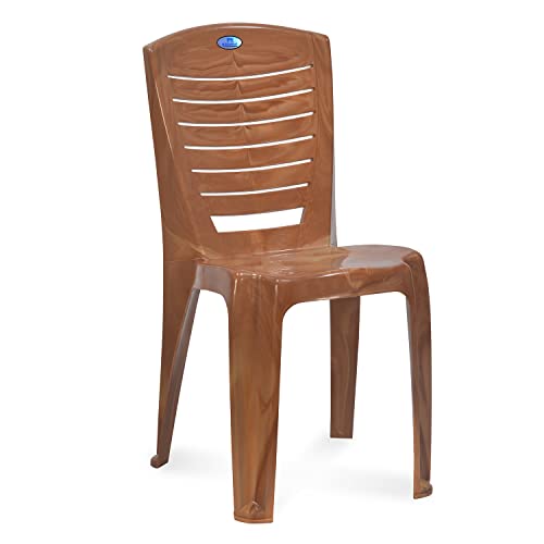 Image of Nilkamal Plastic Chair for Living room |Set of 2 | 3 Year Warranty | For Home, Living Room, Outdoor | Pear Wood Colour | CHR4025