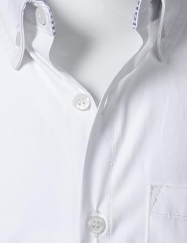 Boys Oxford Button Down Shirt Short Sleeve Formal Uniform Dress Shirts with Pocket3