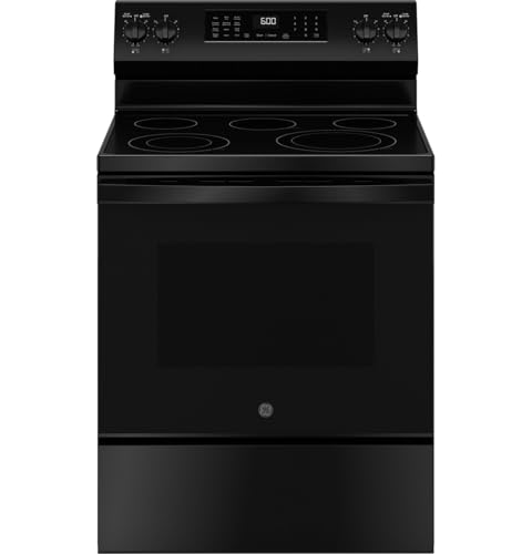 GE 30 in. 5 Burner Smart Convection Range in Black with Air Fry, EasyWash Oven Tray, GRF600AVBB