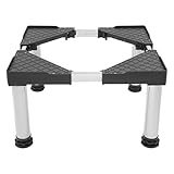 Höhenverstellbarer Waschmaschinenständer Kühlschrankuntergestell mit Maßband und Schraubenzieher, Traglast 150 kg, Rutschfeste Gestaltung für Waschmaschine, Trockner und Schrank Schwarz