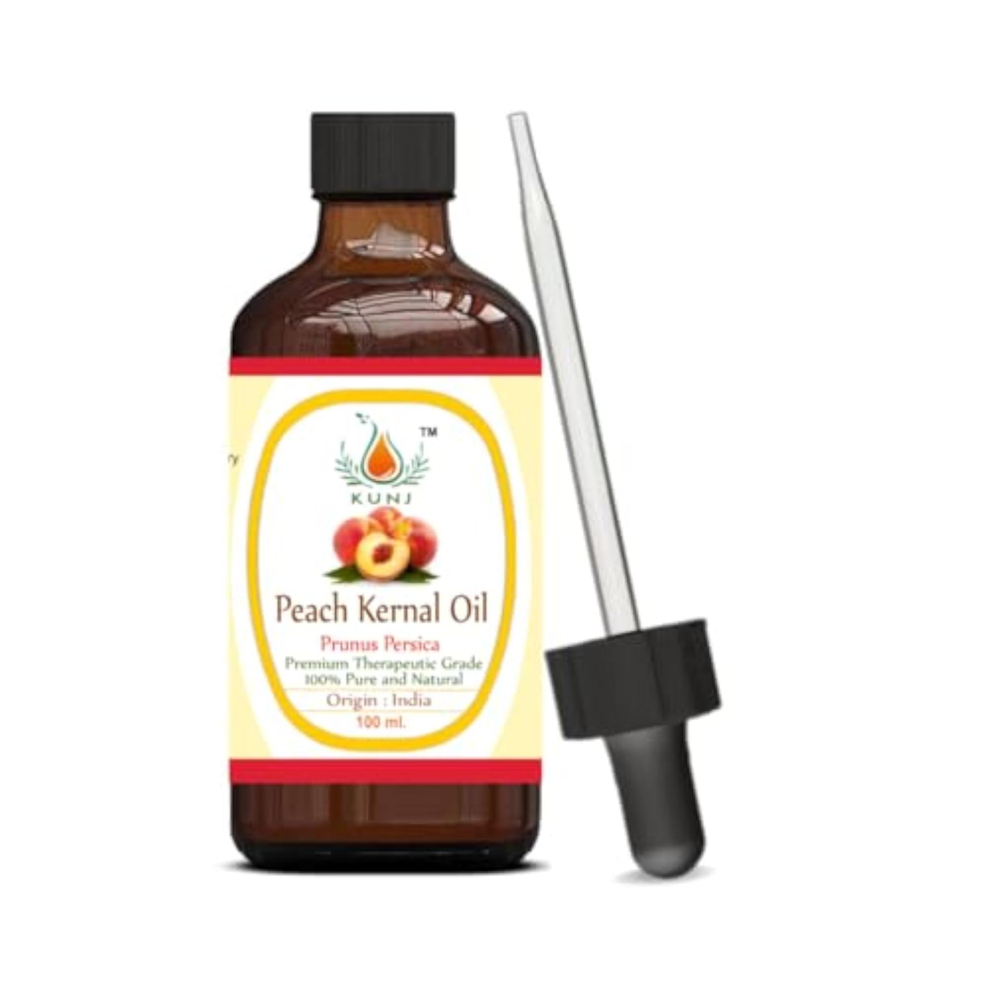 KUNJ Peach Kernel Oil, 100% Pure