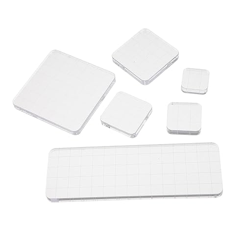 OSALADI 6Pcs Convenient Stamp Blocks Clear Stamping Blocks for Crafting Scrapbooking and Projects Portable Stamping Accessories