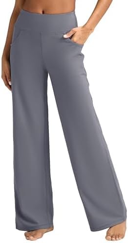 ESOFT Womens Dress Pants Wide Leg Women High Waisted Business Casual Trousers with Pockets Pull On Stretchy Work Pants Deep Grey XL 28" Inseam