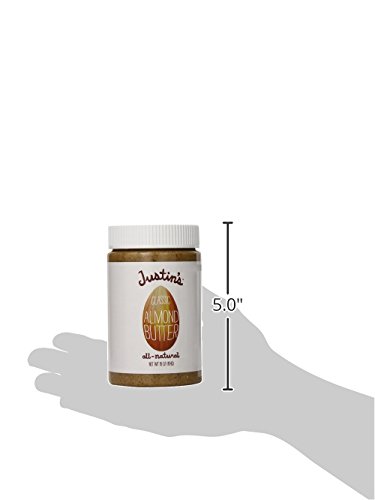Justin's Classic Almond Butter, Only Two Ingredients, No Stir, Gluten-Free, Non-Gmo, Keto-Friendly, Responsibly Sourced, 16 Ounce Jar (6 Pack) #TOP5