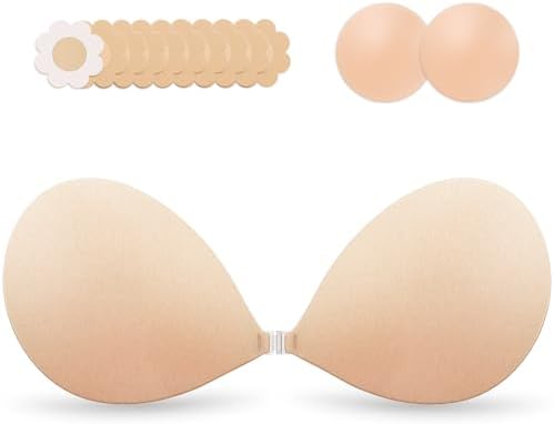 Invisible Strapless Sticky Bra Push up for Women | Ultra Adhesive Bra for Backless Dress | Cleavage Bra Lift with Pasties Kit