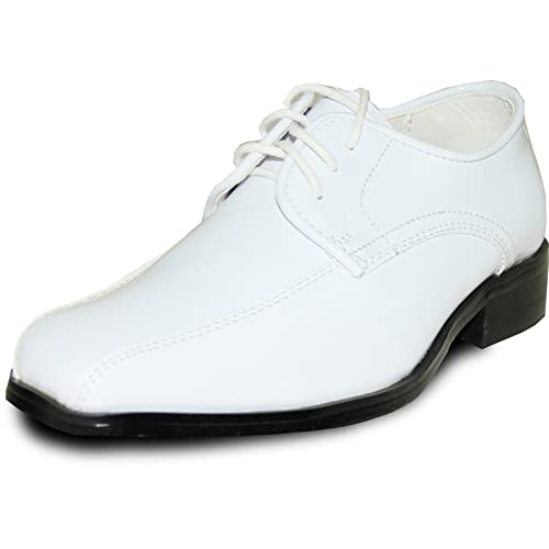 Image of VANGELO Men Dress Shoe TAB and Tux Oxford Formal Tuxedo for Prom Wedding Uniform Medium and Wide Width Black Grey Ivory White Patent
