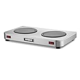 Waring Commercial WCW20 Café Deco Double Coffee Carafe Warmer, 120V, 5-15 Phase Plug,Silver