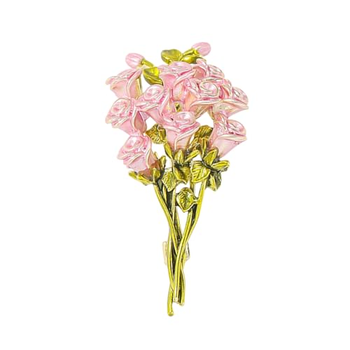Image of Elegant Pink Lily Flower Brooch Pin for Women - Rhinestone Lily Lapel Pin for Coats, Jackets, and Sweaters