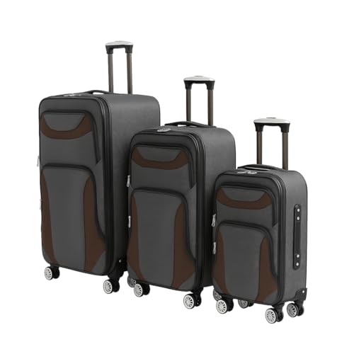 Generisch Kofferset 3-teilig – Trolley Set mit 4 Rollen & Zahlenschloss | Weichschalenkoffer in M/L/XL | ineinander stapelbar | Leichtes Reisegepäck | Auswahl aus 5 Farben (Grau-Mocca/B-raun) Generisch Kofferset 3-teilig – Trolley Set mit 4 Rollen & Zahlenschloss | Weichschalenkoffer in M/L/XL | ineinander stapelbar | Leichtes Reisegepäck | Auswahl aus 5 Farben (Grau-Mocca/B-raun)