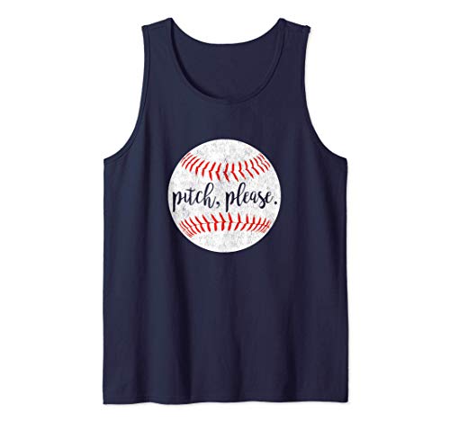 Pitch Please Funny Baseball Vintage Tank Top