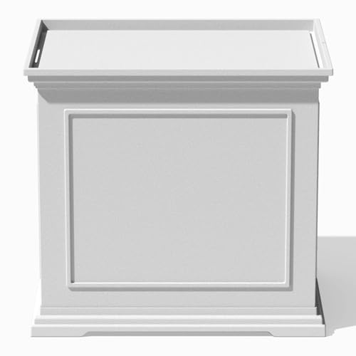 Image of Veradek Brixton Tray Table - 2-in-1 Outdoor Side Table with Storage and Tray for Patio /Porch | Durable All-Weather Resistant | Classic & Functional