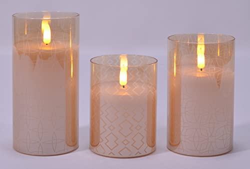 Mark Feldstein & Associates GP456IRGWB Mid Century Modern Flameless Led Glass Pillar Candles thumb #2