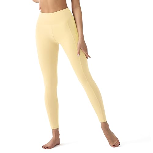 Image of YUDSUD High Waisted Leggings for Women with Pockets - Tummy Control Capris Yoga Pants for Workout Running Athletic Cycling