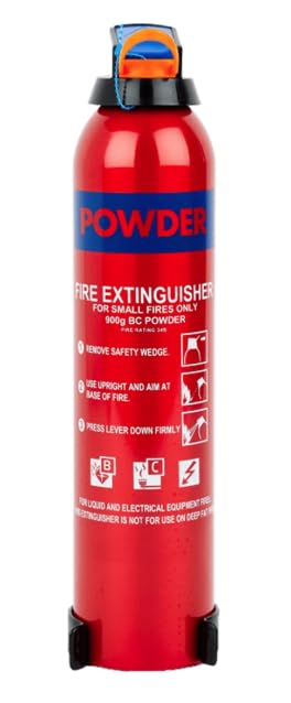 Small 950g BC Dry Powder Aerosol Fire Extinguisher - Multi Purpose Extinguisher Great for Home & Vehicle Use - FireShield (950g Fire Extinguisher)