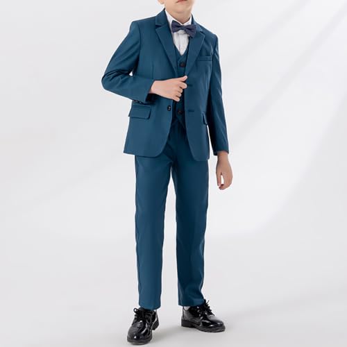 Traje para niños de 5 piezas cómodo y elegante estilo británico para paje de boda y comunión 4