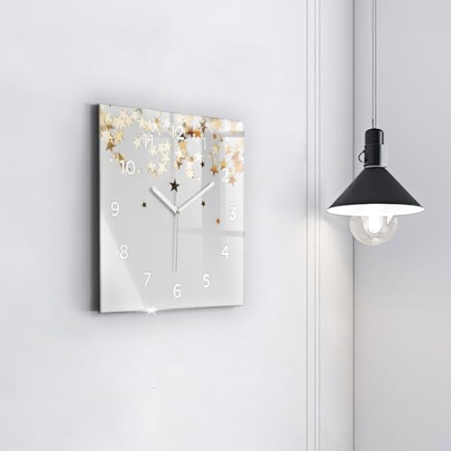 Horloge carrée sans tic-tac Wallfluent 30 cm de qualité - 4