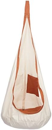 Kids Pod Swing Indoor & Outdoor Hanging Hammock By WNG Brands Hugglepod Sensory Swing With Inflatable Cushion & Mounting Accessories Ideal For Patio, Trees & Ceiling 3 Colors Available (Brown)