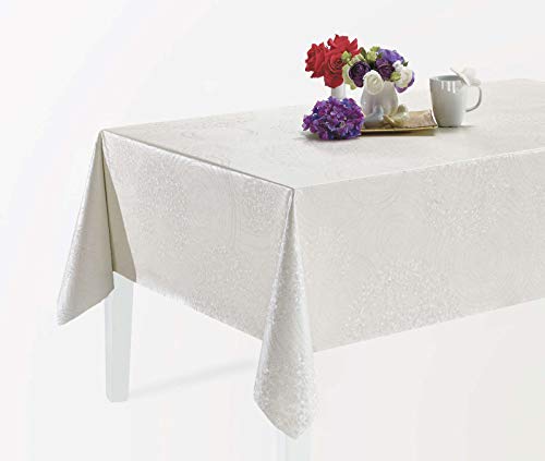 Melody Wachstuch weiß 160 x 140 cm eckig Geprägt Weiss #3036-01 – Ansicht 7