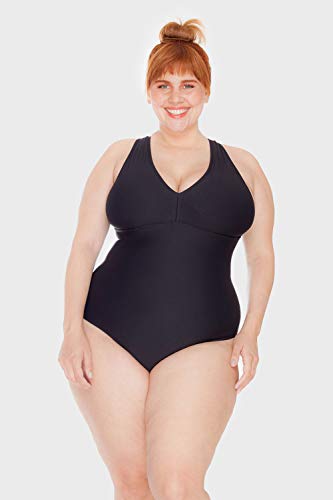 Maiô Frente Única Plus Size Preto