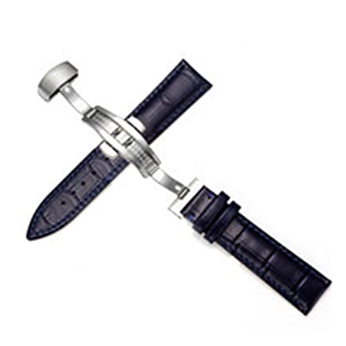 Leather Bracelet Dark Blue Color Watch Strap Leather Watchband Sized In 12 14 16 18 20 21 22mm 23mm Watch Band