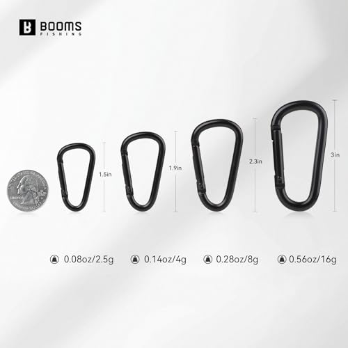 Image of Booms Fishing CC2 Carabiner Clip, 2.3 inch Small Carabiner Keychain, Multi-use Aluminium D Ring Caribeener Clips