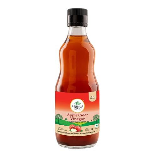 Image of Organic India Apple Cider Vinegar with Mother of Vinegar, 500ml | Raw and Unfiltered ACV | Lab tested on 250+ Parameters | Made from Spanish Apples | Imported from Spain