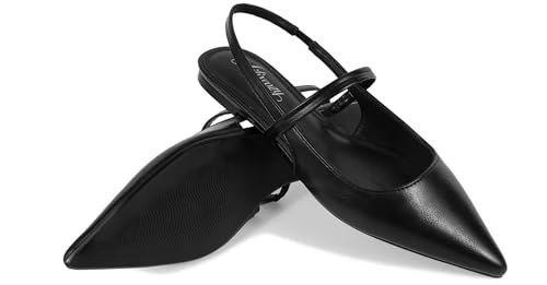 Slingback Flats for Women, Pointed Toe Women's Flats Square Topline Slip On for Fashion Dressy Date Comfort Casual Office Shoes for Women3