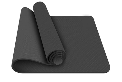 Image of Yoga Mats For Women and Men Exercise For Home Workout Gym Anti Slip EVA Material Yoga Mat 4Mm For Kids Gym Mats (Black, 4 mm)