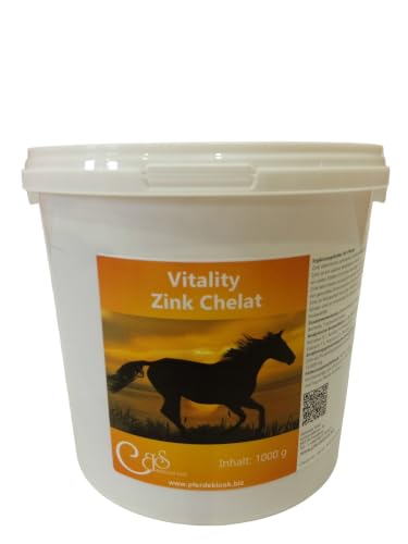 Zink Chelat Vitality - bei Mauke und Fellwechsel bei Pferden, Zink für eine Gute Haut- und Hufqualität (1000 g)