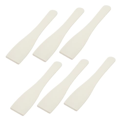 PRETYZOOM 6-piece Wooden Spatula Cooking Set Grilling Utensils for Outdoor Bbq Camping Kitchen Long Turner Spoons for Cooking